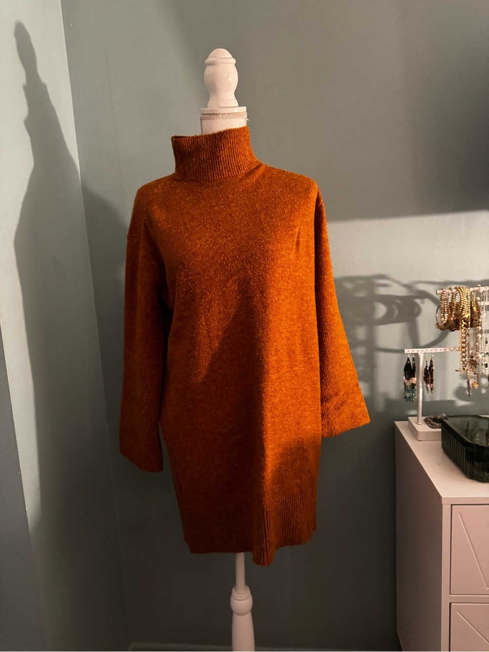 a new day Rust Orange Turtleneck Longline Sweater